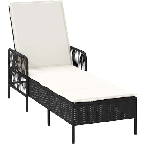  Ležaljka Crna i krem-bijela 55 x 200 x 92 cm poliratan Slike