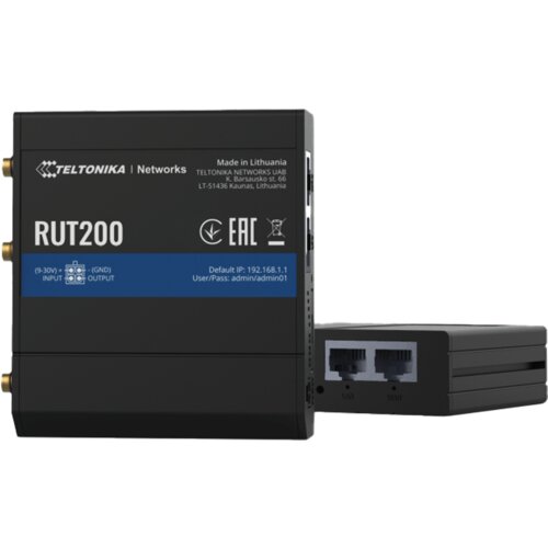 Teltonika RUT200 Industrial LTE WiFi Router, 4G, 1xWAN, 1xLAN, 1xSIM Cene