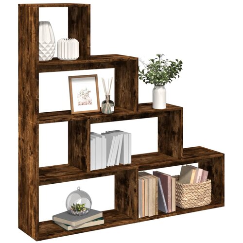  Pregrada/regal za knjige 4 razina hrast 143,5x29x143,5cm drveni Smeđa Slike