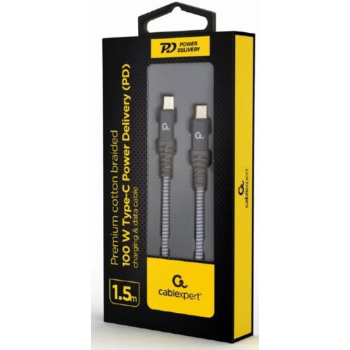 Gembird CC-USB2B-CMCM100-1.5M 100W Type-C Power Delivery (PD) premium charging & Cene