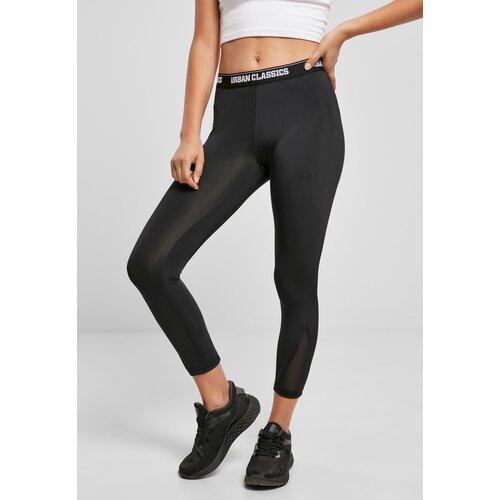 Urban Classics Women&amp;#039;s Tech Mesh Pedal Pusher Leggings - Black Slike