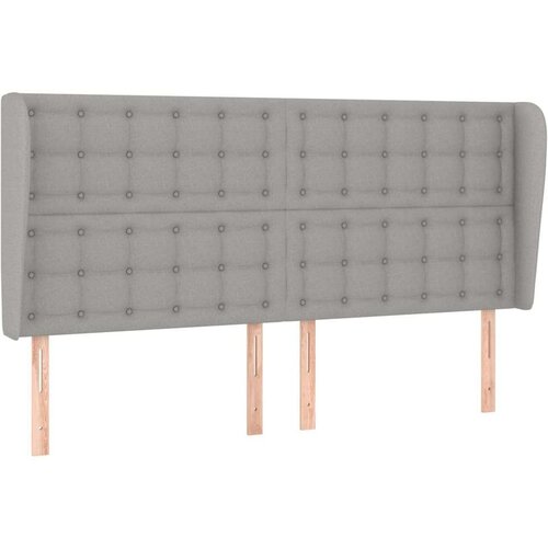  Uzglavlje s u&amp;scaron;ima svjetlosivi 203x23x118/128 cm od tkanine Slike
