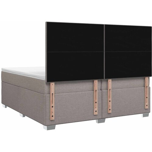  Boxspring krevet s madracem Sivosmeđa 200 x 200 cm Tkanina Slike