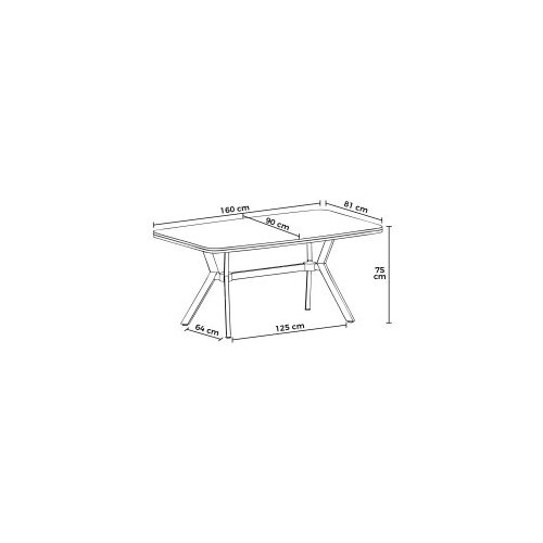 Hanah home trpezarijski sto esla black marble chrome Slike
