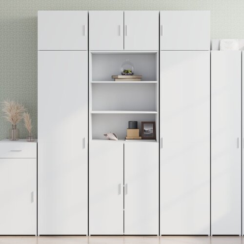 vidaXL Visoka omara bela 70x42,5x185 cm inženirski les Cene
