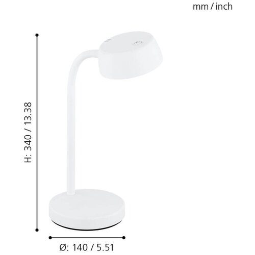 Eglo Cabales stona lampa/1, led, 4,5w, 500lm, bela/plastika Slike