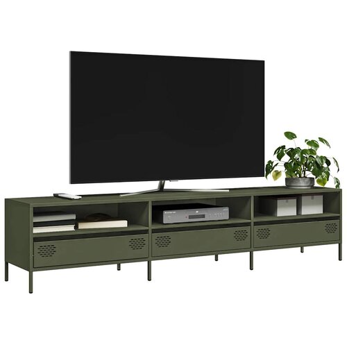 vidaXL TV omarica olivno zelena 202x39x43,5 cm hladno valjano jeklo Cene