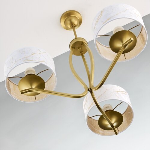 Jupiter 2109 - Luster na &amp;scaron;ipci KASZMIR 3xE27/15W/230V bela/zlatna/dekor mramora Slike
