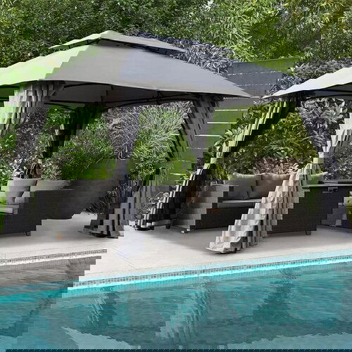 Paviljon Tenda Korzika 4x3m sa zavesama i zaobljenim krovom Cene