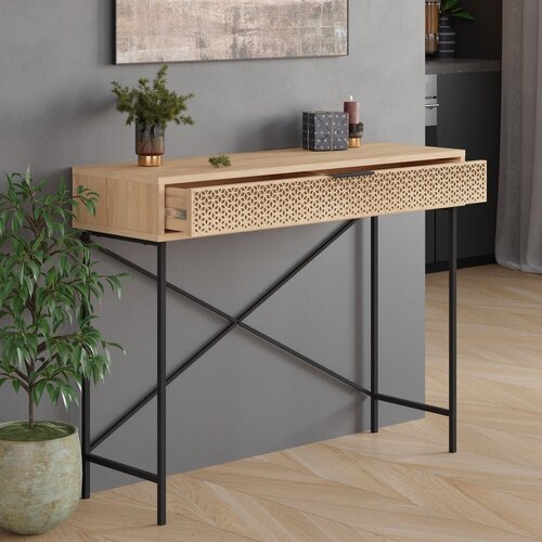 Marckeric Stranska mizica v hrastovem dekorju v naravni barvi 35.5x110 cm Ecrin &amp;ndash; Slike