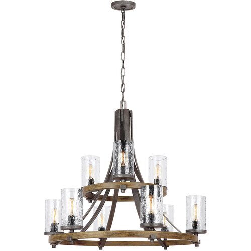 Quintiesse QN-ANGELO9 - Luster na lancu ANGELO 9xE27/60W/230V dekor hrast Cene