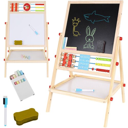  Dvostrana drvena ploča za crtanje 67 cm + krede Cijene