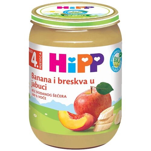 Hipp kašica banana i breskva u jabuci 190g, 4m+ Cene