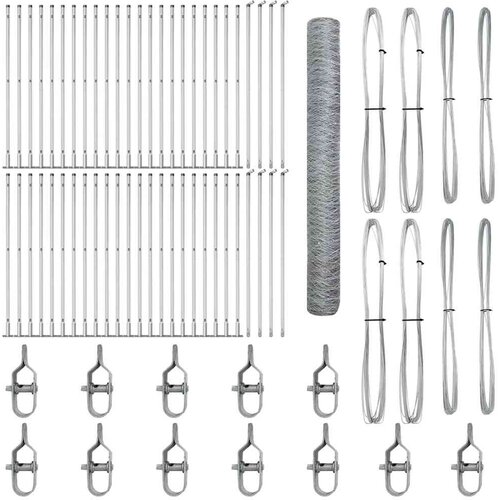 vidaXL Ogrodje s stebri srebrna 1.2 x 100 m Jeklo s PVC premazom, (5000095041) Cene