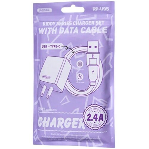 Remax Set punjač Kiddy Series RP-U95, 2.4A, Type-C kabl, EU, Bijeli Cene