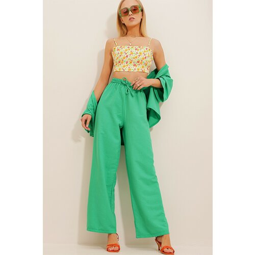 Trend Alaçatı Stili Pants - Green - Relaxed Slike