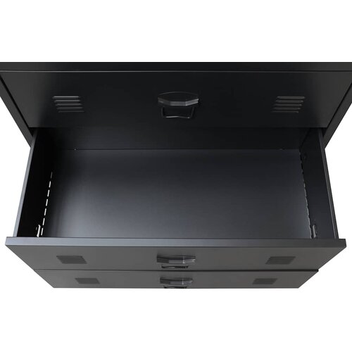  Ladičar od metala u industrijskom stilu 78 x 40 x 93 cm crni Slike