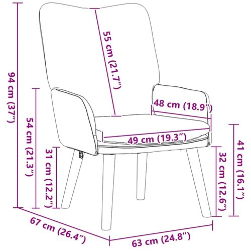  Fotelja Krema 63 x 67 x 94 cm tkanina Slike