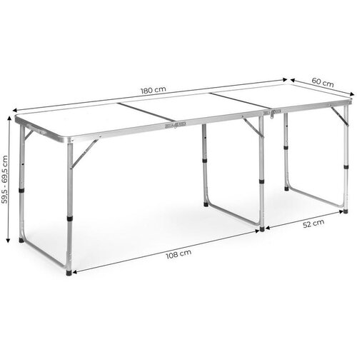 Modern Home sklopivi sto za kampovanje white, 180X60 cm Cene