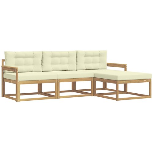 vidaXL Zunanja garnitura za sedenje 4 pcs Bela in krem Poliester, (5000282108) Cene