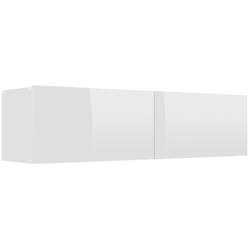 Maison Chic TV omarica - TV stojalo - Televizijska omarica visok sijaj bela 120x30x30 cm inženirski les, (21701224) Slike