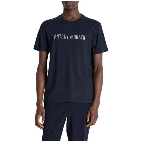 Antony Morato Majice s kratkimi rokavi MMKS02703 FA100240 Modra Slike