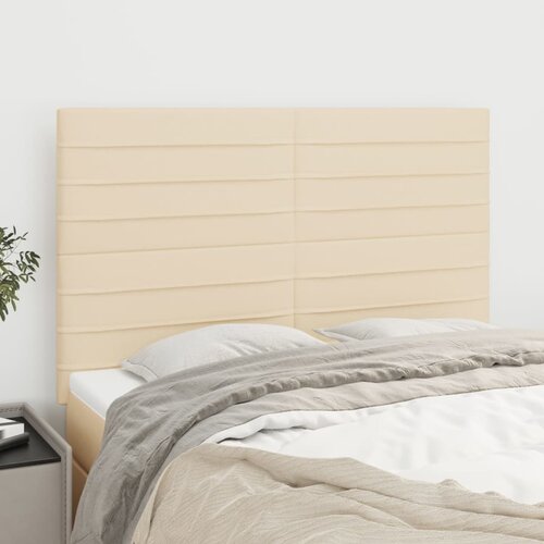 The Living Store posteljno vzglavje 4 kosa krem 72x5x78/88 cm blago - vzglavje, (21418869) Slike