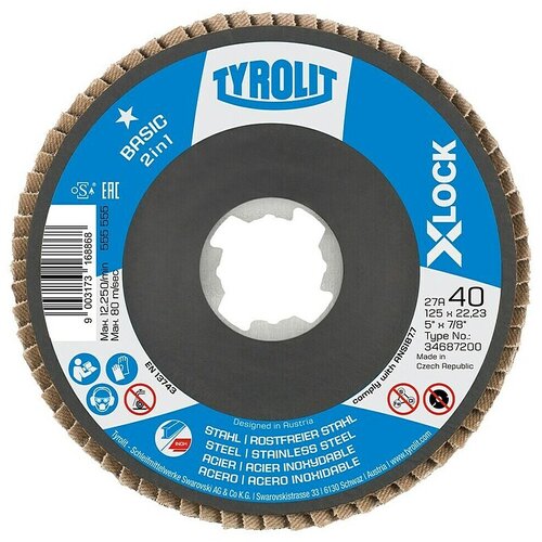 Tyrolit Lamelna brusna plo&amp;scaron;ča Zircon Power 40 X-Lock (Premer: 125 mm, Zrnavost: 40) Slike