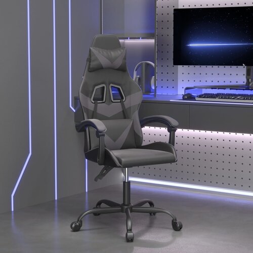  Okretna igraća stolica crno-siva od umjetne kože Cene