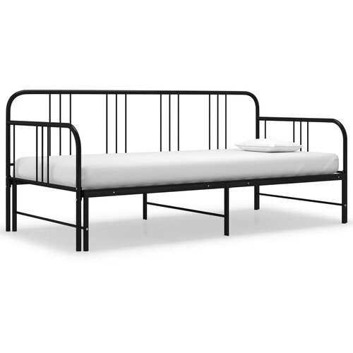  Okvir za krevet na razvlačenje crni metalni 90 x 200 cm Slike