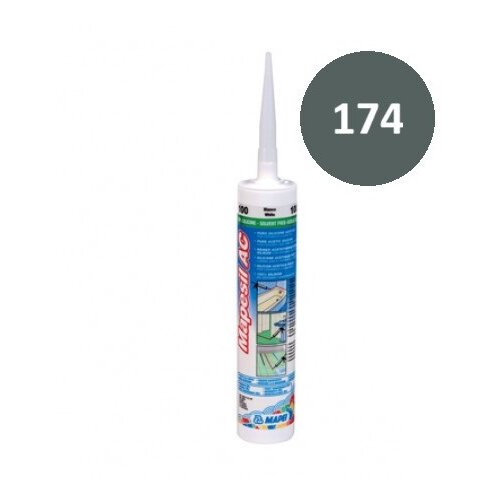 MAPEI SILIKONSKA TESNILNA MASA MAPESIL AC 174 300 ML PEPELNO SIVA Cene