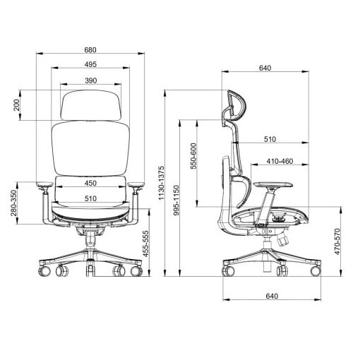 UGD Ergonomska kancelarijska stolica Ultimate Support, Crna Cene
