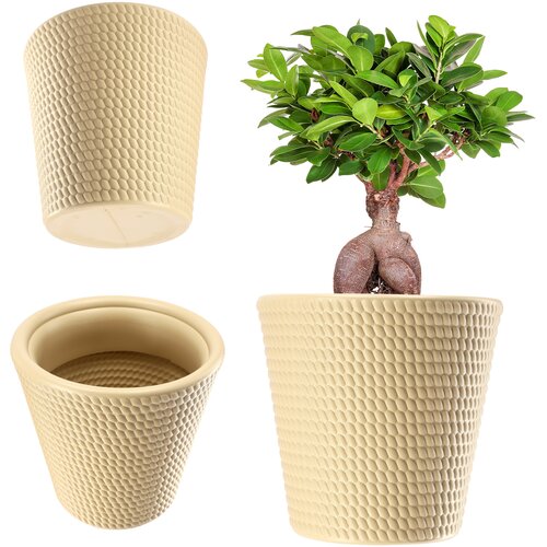 KADAX Okrogel plastični cvetlični lonec 40 cm bež, (5000353286) Slike