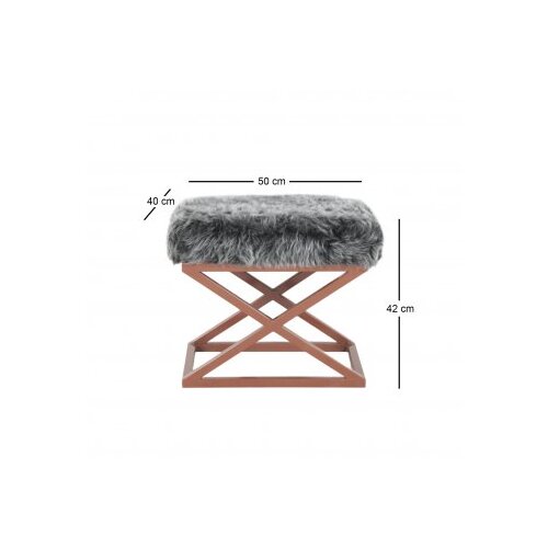 Atelier Del Sofa Capraz Plush - Copper, Grey CopperGrey Pouffe Cijene