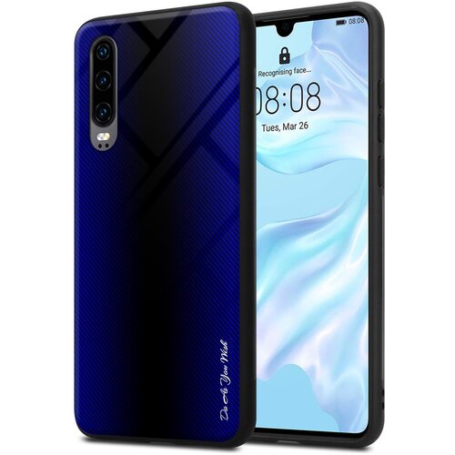 Cadorabo Ohi&scaron;je, združljiv s Huawei - Stripe Optics v kobaltu vijolični - za&scaron;čitni pokrov iz silikona TPU in hrbet iz kaljenega stekla, (20570801) Cene