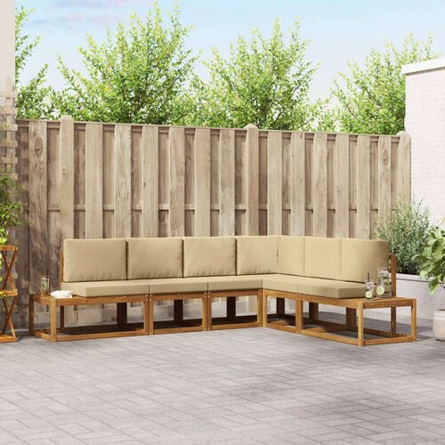  Set vanjskih sofa s jastukom 6 Komad Prirodna i bež Cene