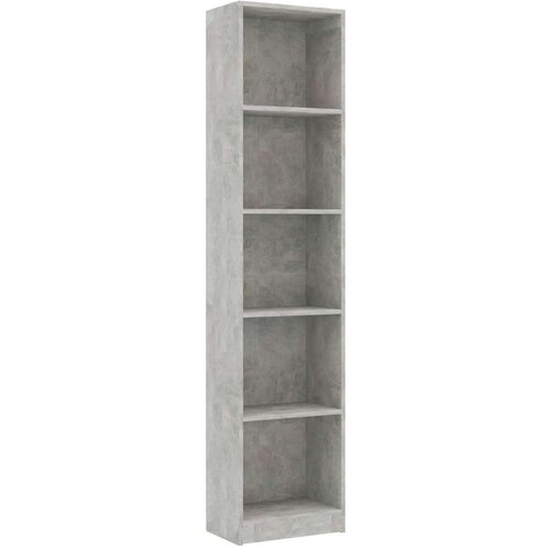 VidaXL Knjižna omara 5-nadstropna betonsko siva 40x24x175cm iverna pl. Slike