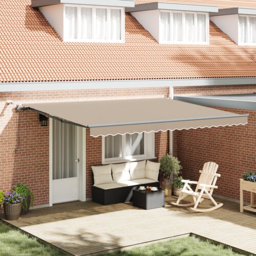  Avtomatska retraktibilna tenda z LED Bež 450x300 cm, (22150213) Cene
