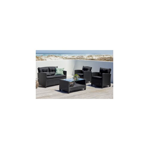 Lounge garnitura moris 4 osoba crna Slike