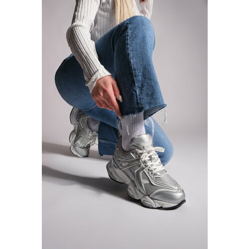 Marjin Women's Sneaker Thick Sole Lace Up Multi-piece Sneakers Letes Gray Slike