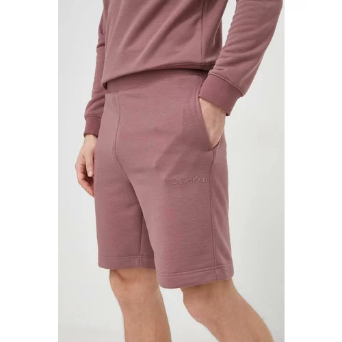 Calvin Klein Kratke hlače za vadbo roza barva