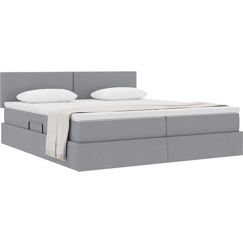  Krevet s od storage Svijetlo siva 180 x 200 cm Lažna koža Slike