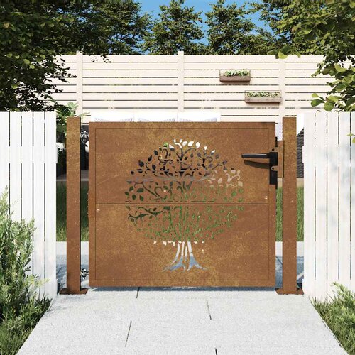  Vrtna vrata 100x75 cm Corten čelik Dizajn stabla Cijene