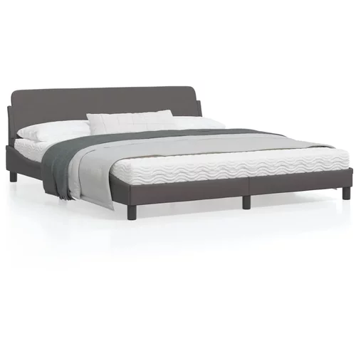 vidaXL Okvir za krevet s uzglavljem sivi 180x200 cm od umjetne kože