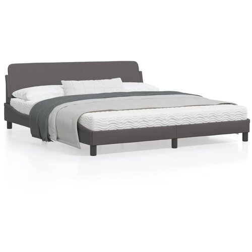 VidaXL Posteljni okvir z vzglavjem siv 180x200 cm umetno usnje Slike