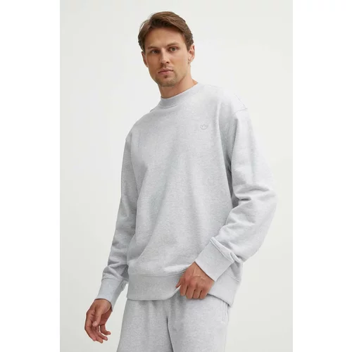 Adidas Bombažen pulover moški, siva barva, IX9808