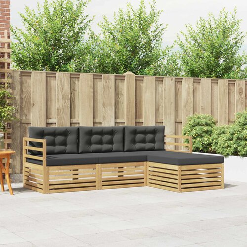  Set vanjskih sofa 4 kom. Bijela i antracit Poliester Cijene