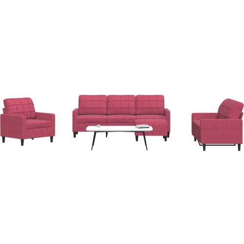 VidaXL 4-dijelni set sofa s jastucima crvena boja vina bar&amp;scaron;unasti Slike