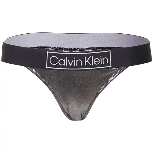 Calvin Klein Swimwear Bikini hlačke srebrno-siva / črna