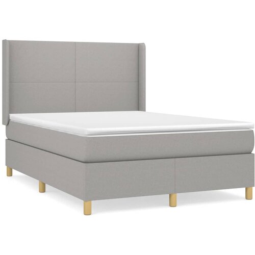 Maison Chic Box spring posteljni - Vzmetna postelja z vzmetnico svetlo siv 140x190 cm blago SL7495, (21905047) Cene